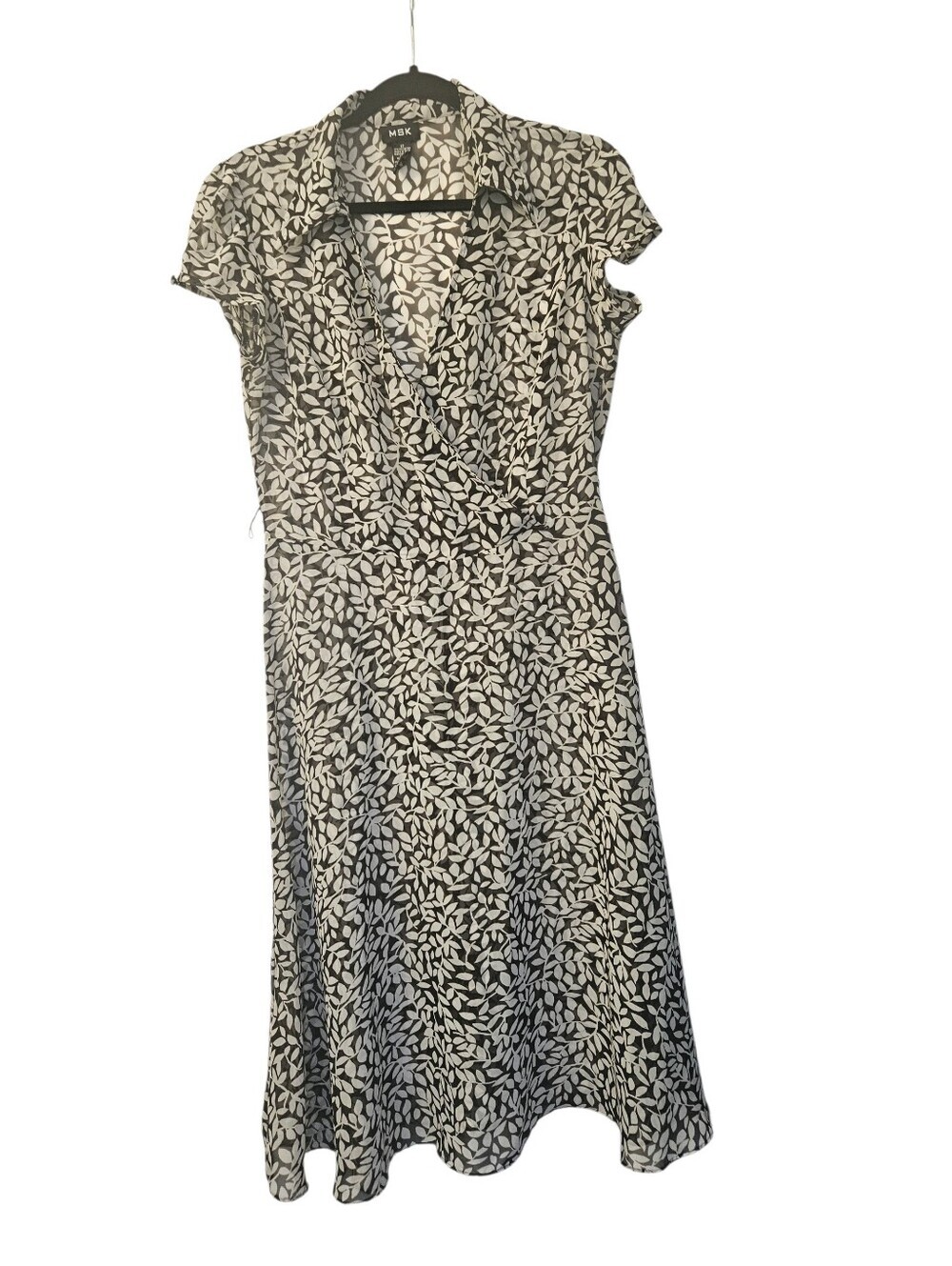 MSK Sheer Wrap Style Midi Dress Women 12